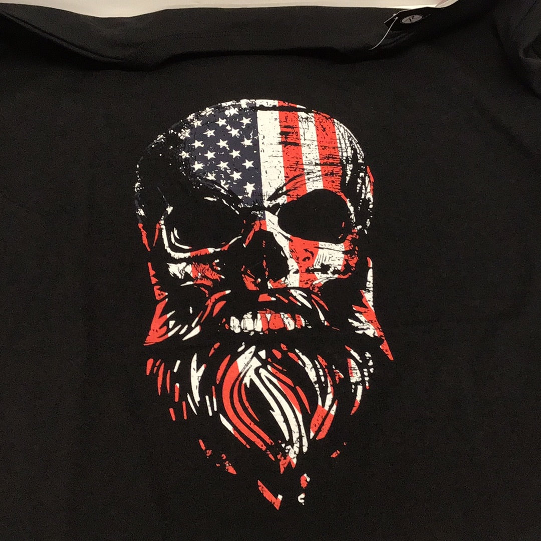 Rothco US Flag Bearded Skull T-Shirt