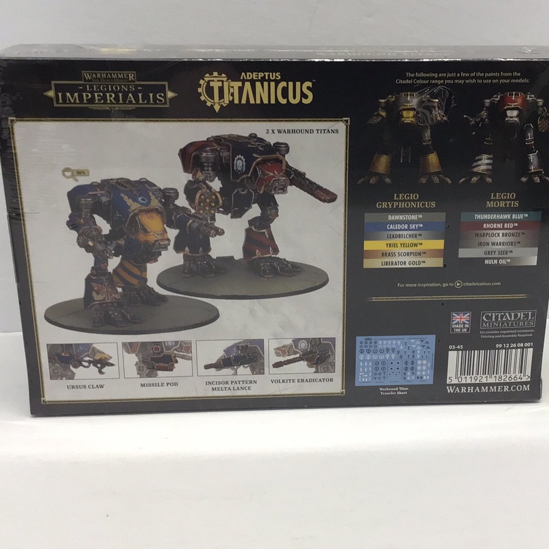 LEGIONS IMPERIALIS: WARHOUND TITANS WITH URSUS CLAWS AND MELTA LANCES