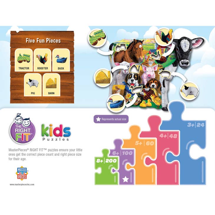 Farm Friends - 100 Piece Shaped Jigsaw Puzzle