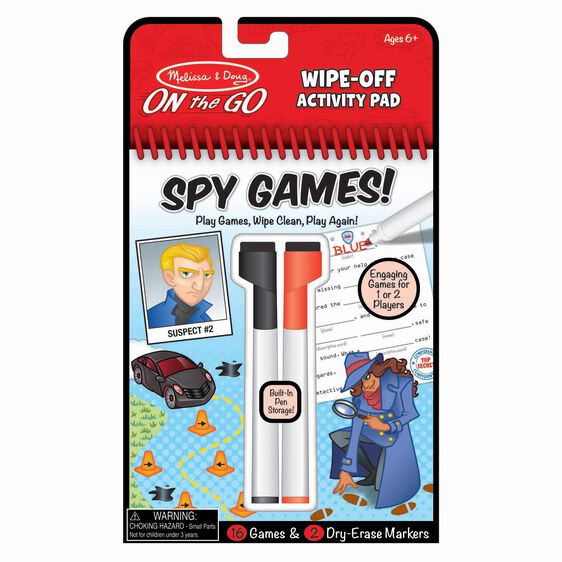 Spy Games Wipe-Off Activity Pad - On the Go Travel Activity