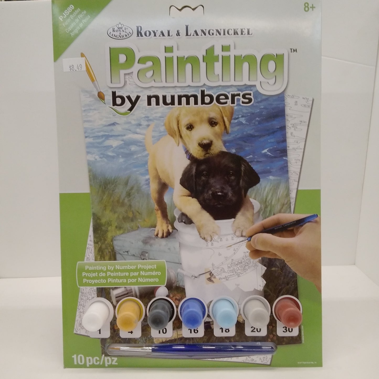 Fishin Buddies (Puppies) Paint by Number Age 8+ (8.75"x11.75")