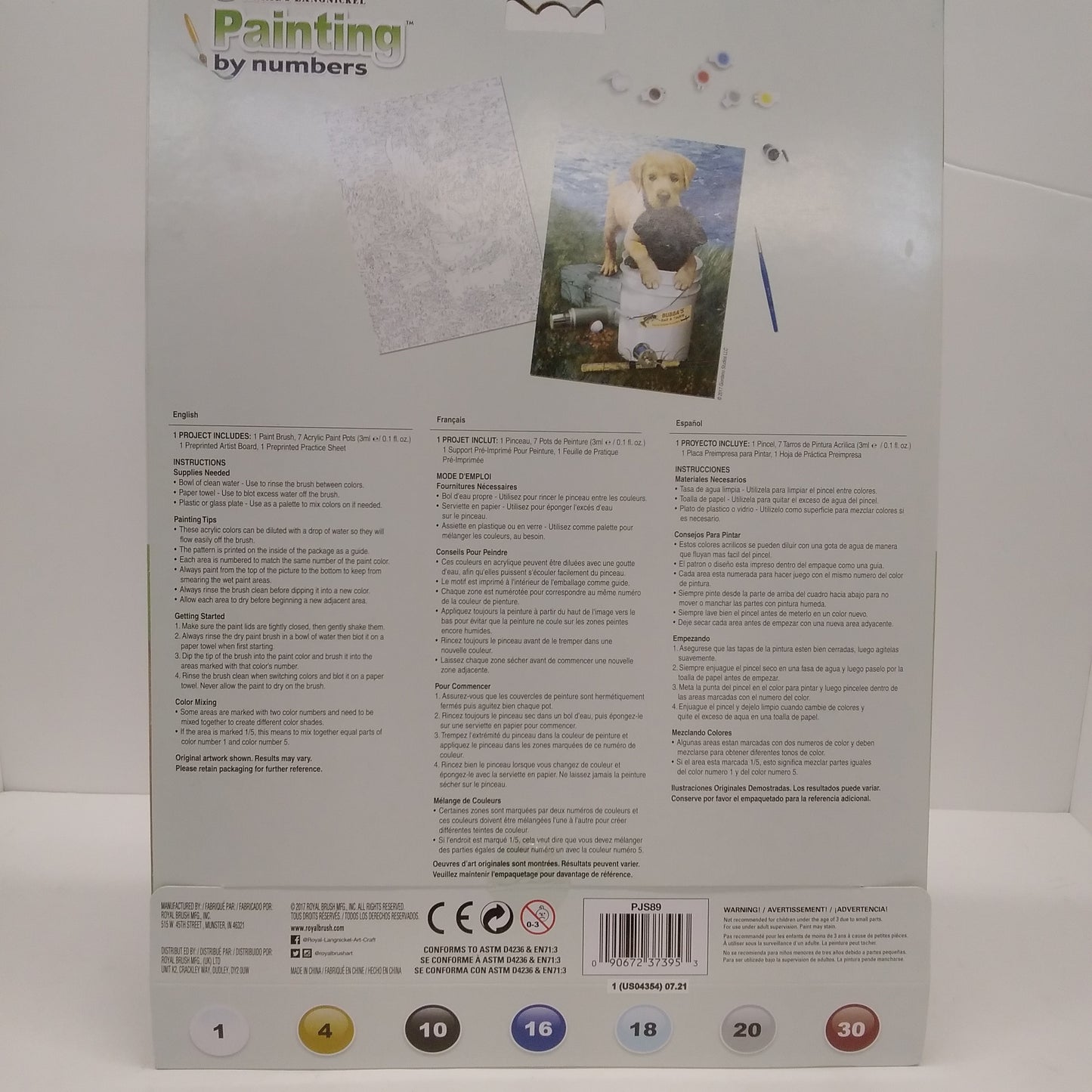 Fishin Buddies (Puppies) Paint by Number Age 8+ (8.75"x11.75")