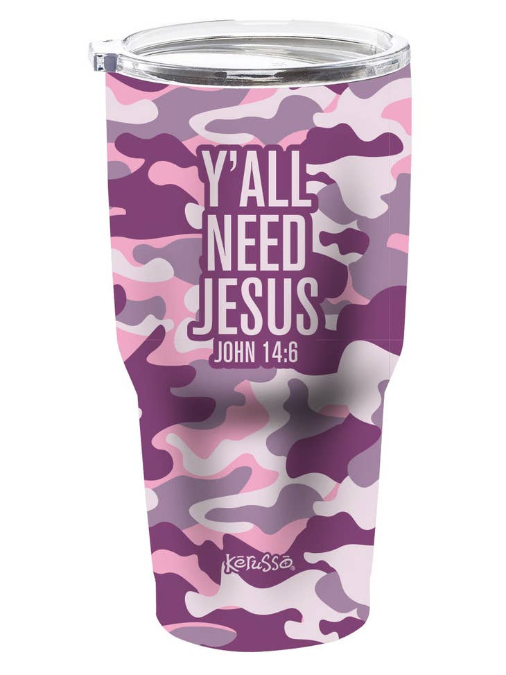 Kerusso Y'all Need Jesus 30 oz Stainless Steel Tumbler