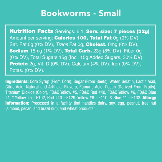 BookWorms: Mini Candy Gummy Worms