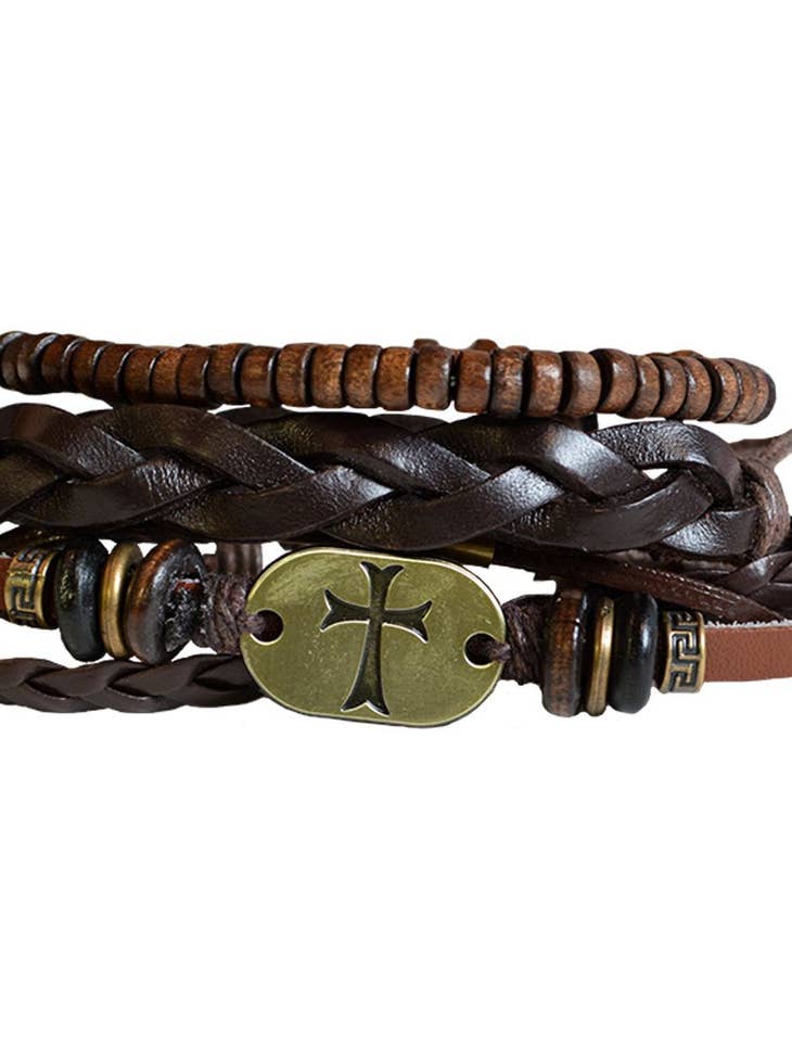 faith gear Faith Gear Gold Cross Mens Bracelet