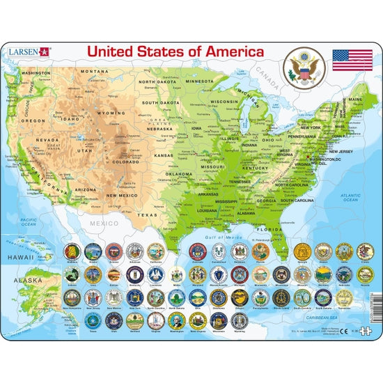 United States Map 90 Piece Children's Educational Puzzle