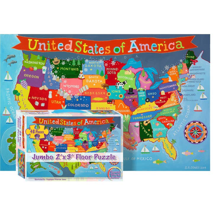 Kid's United States Jumbo 48 Piece Floor Puzzle