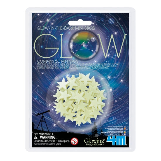 4M Glow-In-The-Dark Mini Stars Pack of 60 - Kids Room Décor