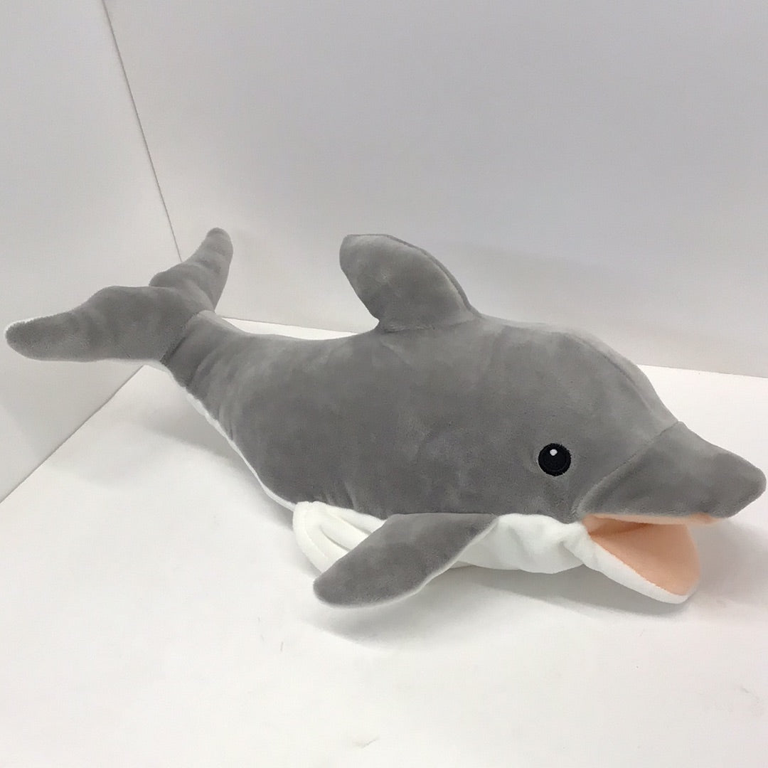 15" GREY DOLPHIN PUPPET