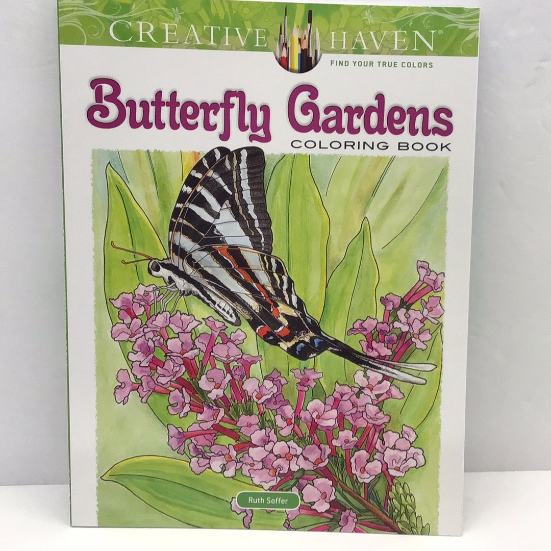 Creative Haven Butterfly Gardens Coloring Book