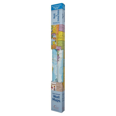 Blue Ocean Series World/Usa Wall Map Combo