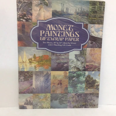 Monet paintings gift wrap paper