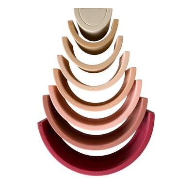 Rainbow Teether Silicone Stacker- Mulberry