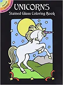 Unicorns Stained Glass Coloring Book