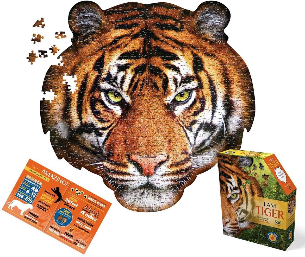 I AM Tiger - 300 Pieces - Animal Shaped Jigsaw Puzzle