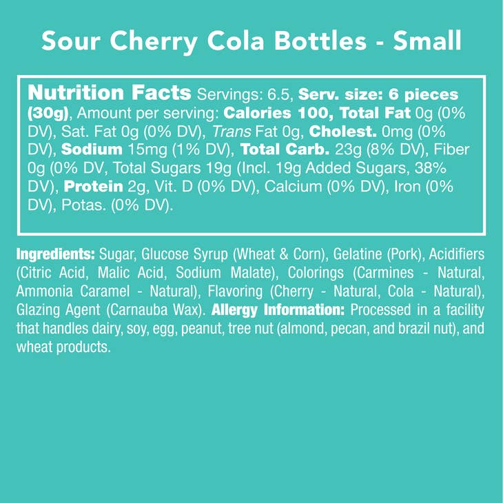Sour Cherry Cola Bottle Candies
