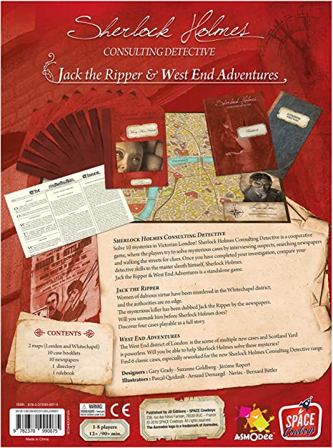 Sherlock Holmes Consulting Detective - Jack the Ripper & West End Adventures Board Game