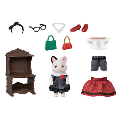 Dollhouse Playset & Figure, Tuxedo Cat