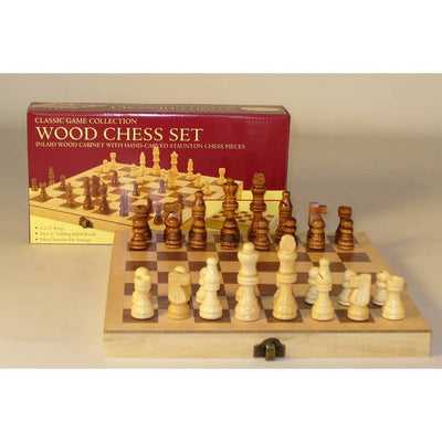 Chess Set - 10.5" Wood Folding Chess Set