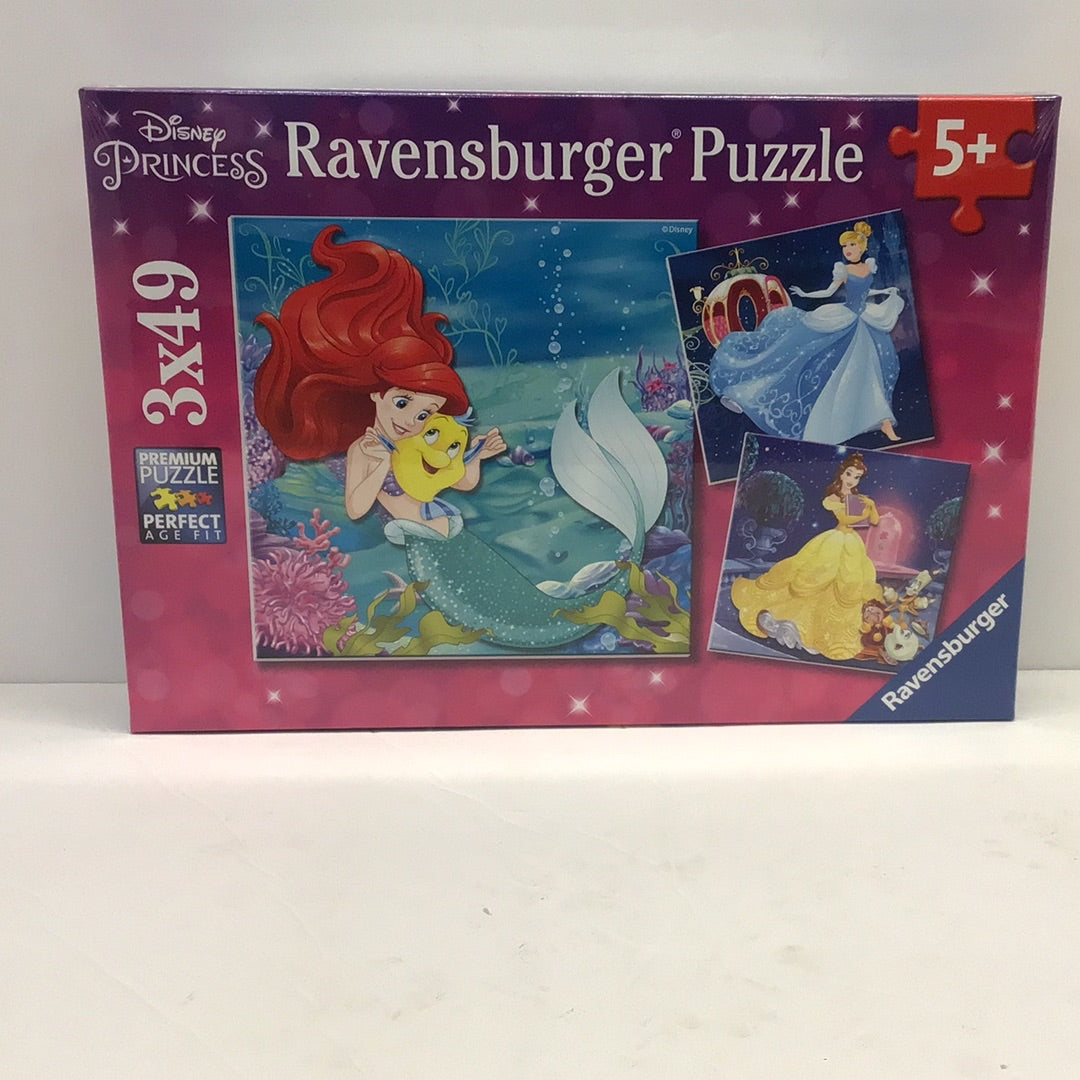 Princesses Adventure 3x 49pc Puzzle